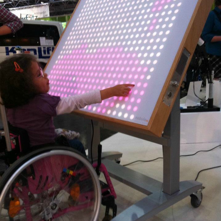 interactive wall of light nebula kids play