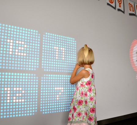interactive wall of light nebula kids play