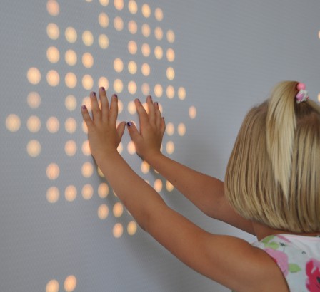 interactive wall of light nebula kids play